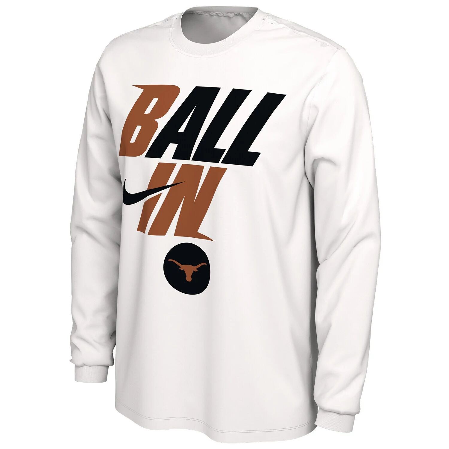 Мужская белая футболка с длинным рукавом Texas Longhorns Ball In Bench Nike, Белый
Мужская белая футболка с длинным рукавом Texas Longhorns Ball In Bench Nike, Белый