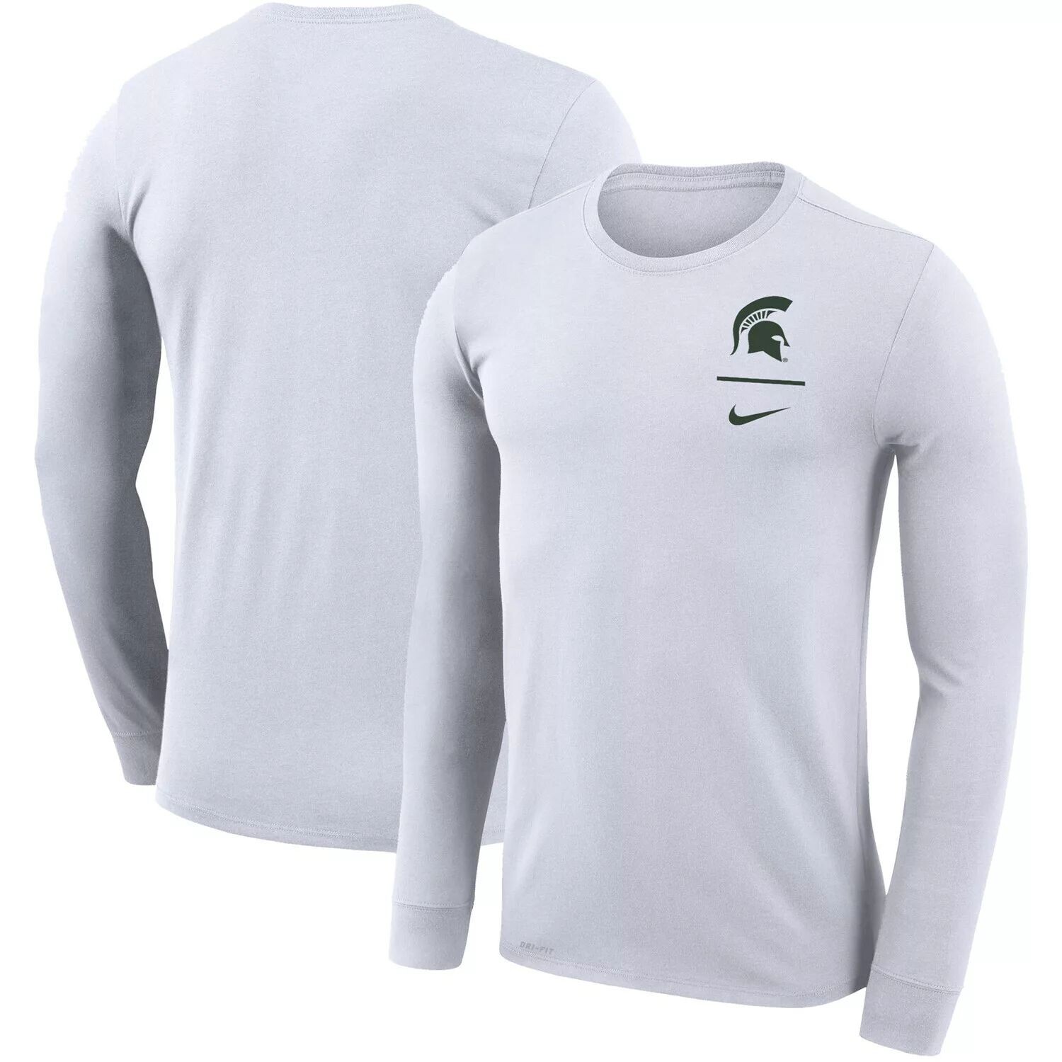 Мужская белая футболка с длинным рукавом Michigan State Spartans Logo Stack Legend Performance Nike, Белый
Мужская белая футболка с длинным рукавом Michigan State Spartans Logo Stack Legend Performance Nike, Белый