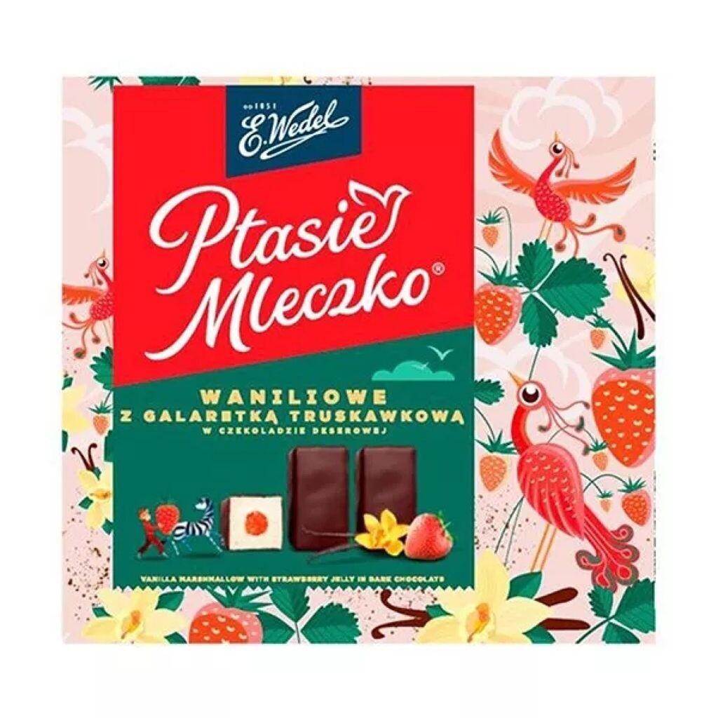 Wedel Bird's Milk ванильно-клубничное желе 340г / Ptasie mleczko Waniliowe z Galaretka Truskawkowa Lotte Wedel
Wedel Bird's Milk ванильно-клубничное желе 340г / Ptasie mleczko Waniliowe z Galaretka Truskawkowa Lotte Wedel