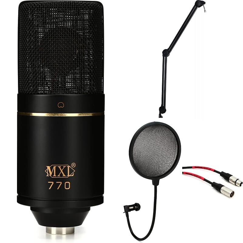 Конденсаторный микрофон MXL 770 Complete Small Diaphragm Cardioid Condenser Microphone with Boom Arm and Pop Filter
Конденсаторный микрофон MXL 770 Complete Small Diaphragm Cardioid Condenser Microphone with Boom Arm and Pop Filter
