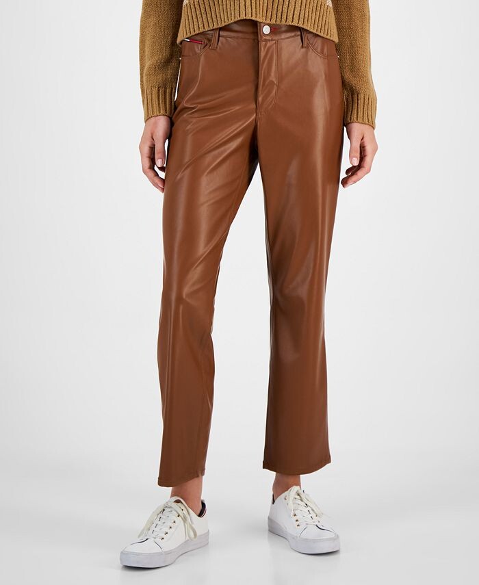 Женские прямые брюки из искусственной кожи со средней посадкой Tommy Jeans, коричневый
Женские прямые брюки из искусственной кожи со средней посадкой Tommy Jeans, коричневый