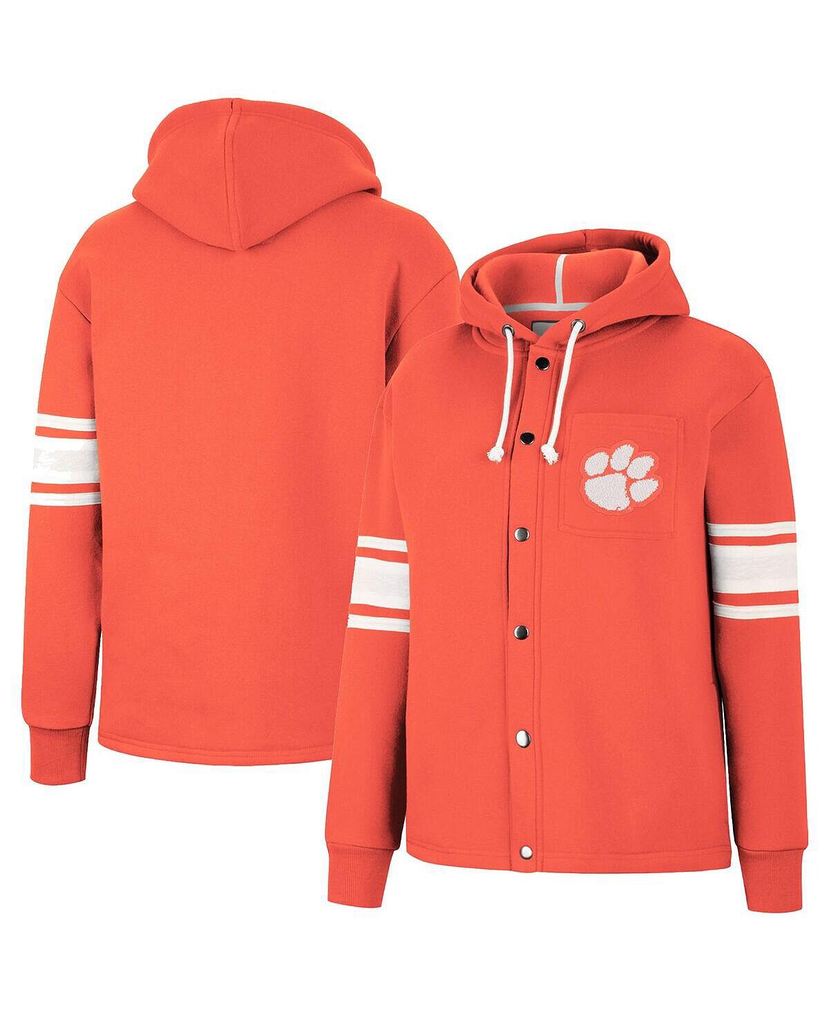 Женская оранжевая куртка с капюшоном на кнопках Clemson Tigers Mia в полоску Colosseum
Женская оранжевая куртка с капюшоном на кнопках Clemson Tigers Mia в полоску Colosseum