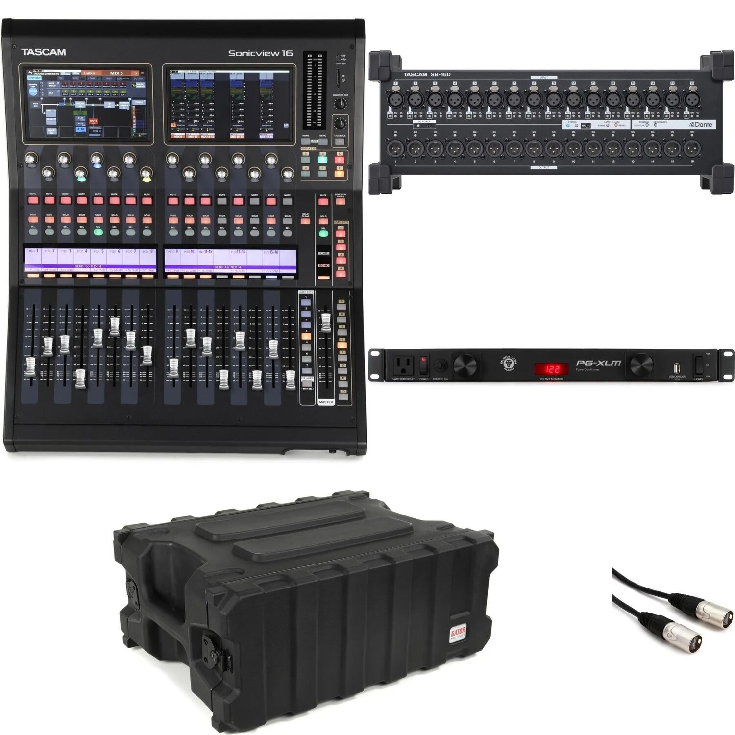 TASCAM Sonicview 16XP, 32-дорожечный цифровой микшер живого звука и встроенный рекордер, комплект сценического блока
TASCAM Sonicview 16XP, 32-дорожечный цифровой микшер живого звука и встроенный рекордер, комплект сценического блока