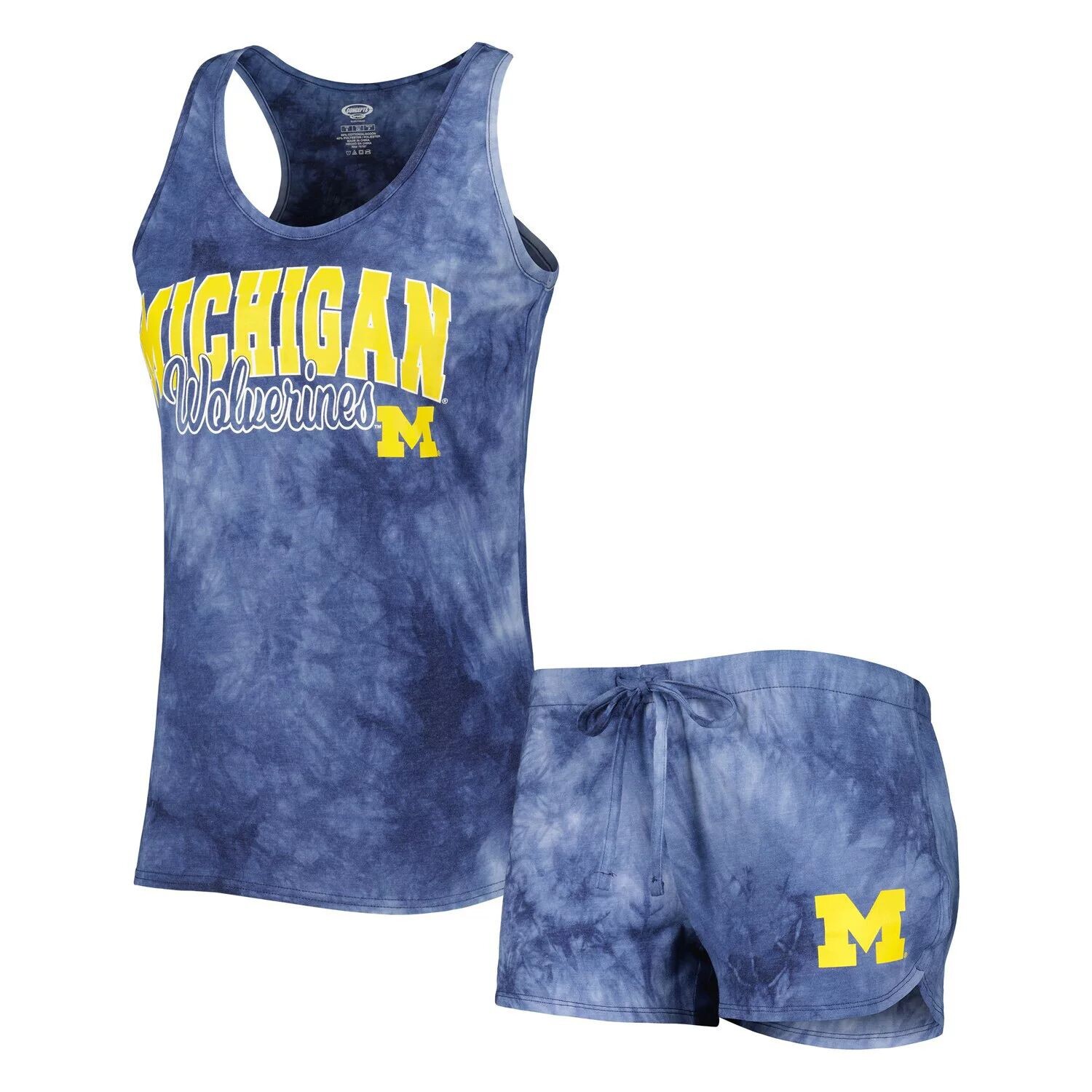 Женский комплект для сна с майкой и шортами Concepts Sport Navy Michigan Wolverines Billboard Tie Dye
Женский комплект для сна с майкой и шортами Concepts Sport Navy Michigan Wolverines Billboard Tie Dye