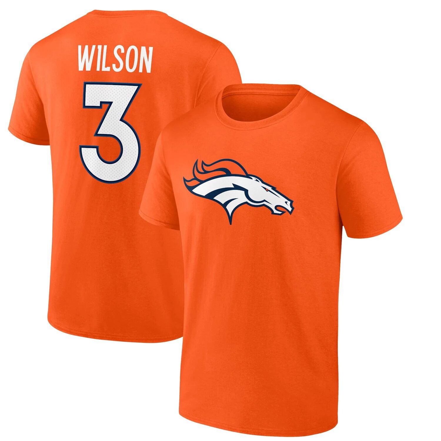 Мужская футболка с логотипом Russell Wilson оранжевого цвета Denver Broncos со значком игрока, именем и номером Fanatics, Оранжевый
Мужская футболка с логотипом Russell Wilson оранжевого цвета Denver Broncos со значком игрока, именем и номером Fanatics, Оранжевый