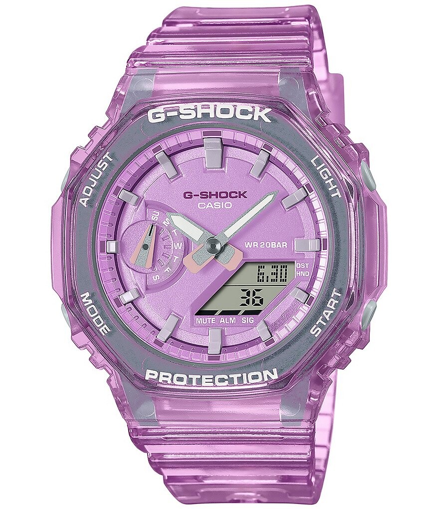 Часы G-Shock Ana-Digi Metallic Skeleton из полупрозрачной розовой смолы, фиолетовый
Часы G-Shock Ana-Digi Metallic Skeleton из полупрозрачной розовой смолы, фиолетовый