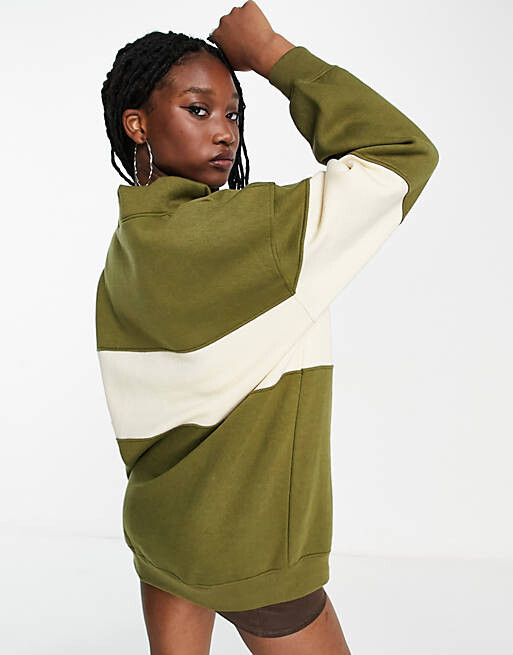 Темно-синий свитшот цвета хаки с воротником-воронкой и полумолнией Daisy Street 
Темно-синий свитшот цвета хаки с воротником-воронкой и полумолнией Daisy Street