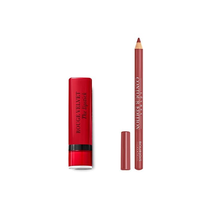 Набор косметики Pack Barra de Labios Rouge Velvet The Lipstik + Perfilador Contour Edition Bourjois, 08 Rubi`s Cute
Набор косметики Pack Barra de Labios Rouge Velvet The Lipstik + Perfilador Contour Edition Bourjois, 08 Rubi`s Cute