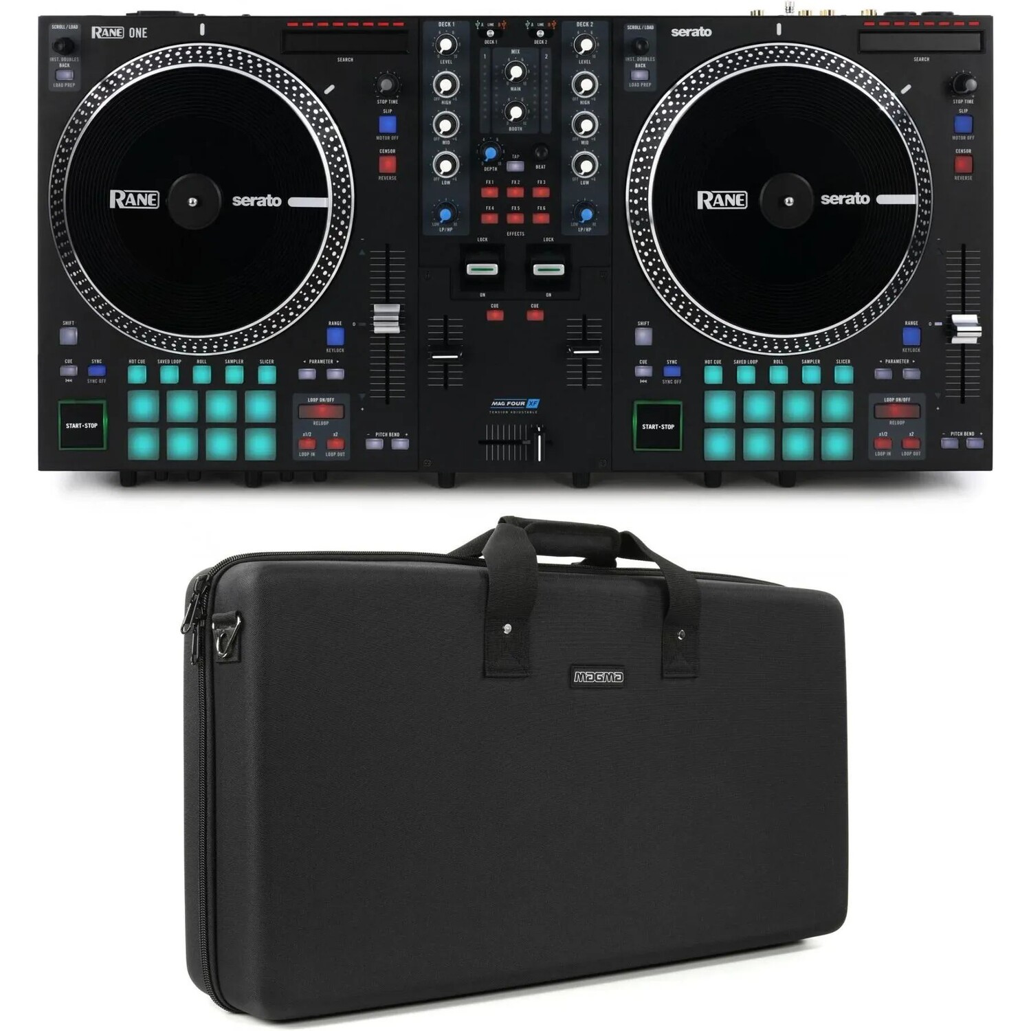 2-канальный моторизованный DJ-контроллер Rane One с футляром для переноски Magma
2-канальный моторизованный DJ-контроллер Rane One с футляром для переноски Magma