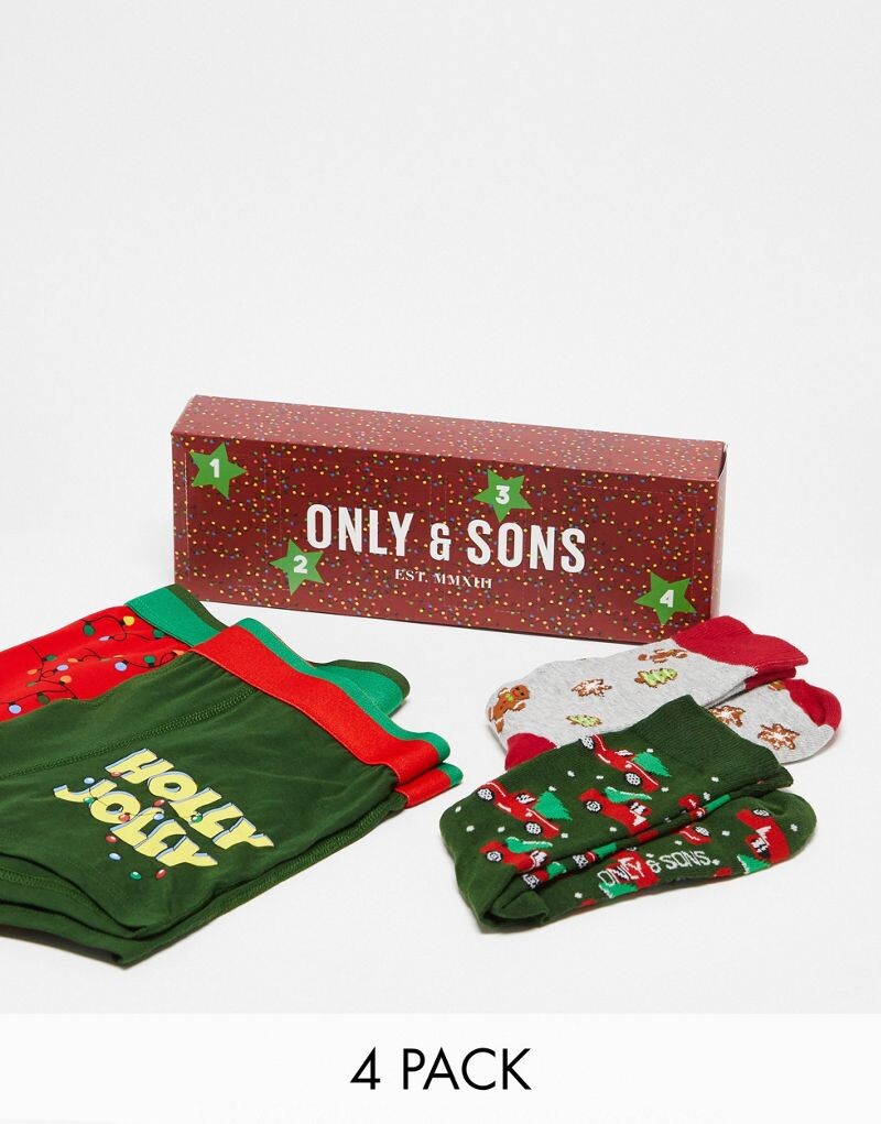 Рождественский адвент-календарь Only & Sons, 4 шт., рождественские плавки и носки
Рождественский адвент-календарь Only & Sons, 4 шт., рождественские плавки и носки