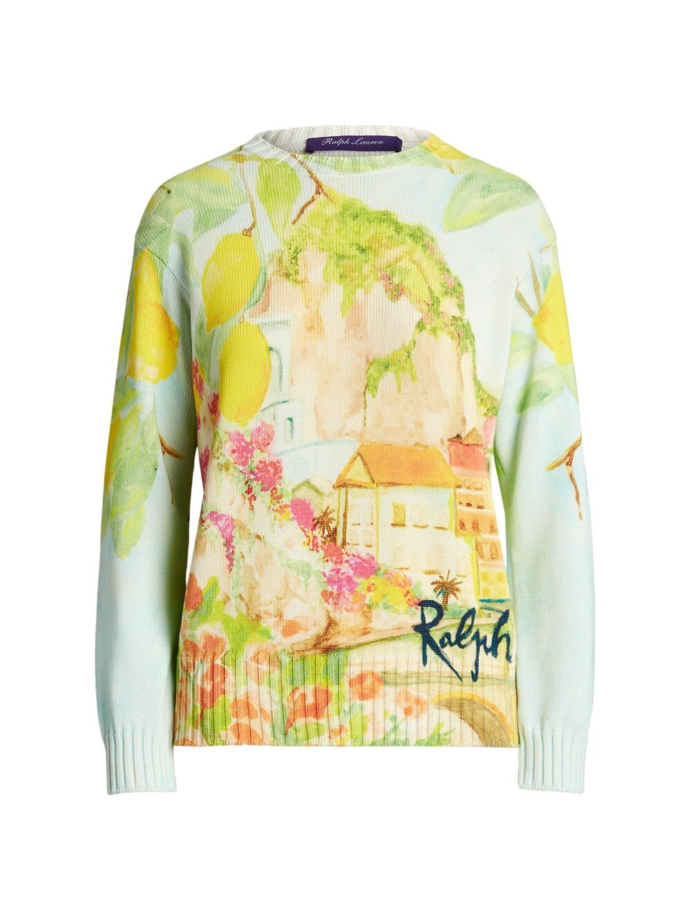 Свитер с круглым вырезом из хлопка с принтом Ralph Lauren Collection, разноцветный
Свитер с круглым вырезом из хлопка с принтом Ralph Lauren Collection, разноцветный