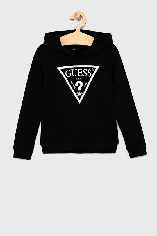 Детская хлопковая толстовка Guess, черный 
Детская хлопковая толстовка Guess, черный