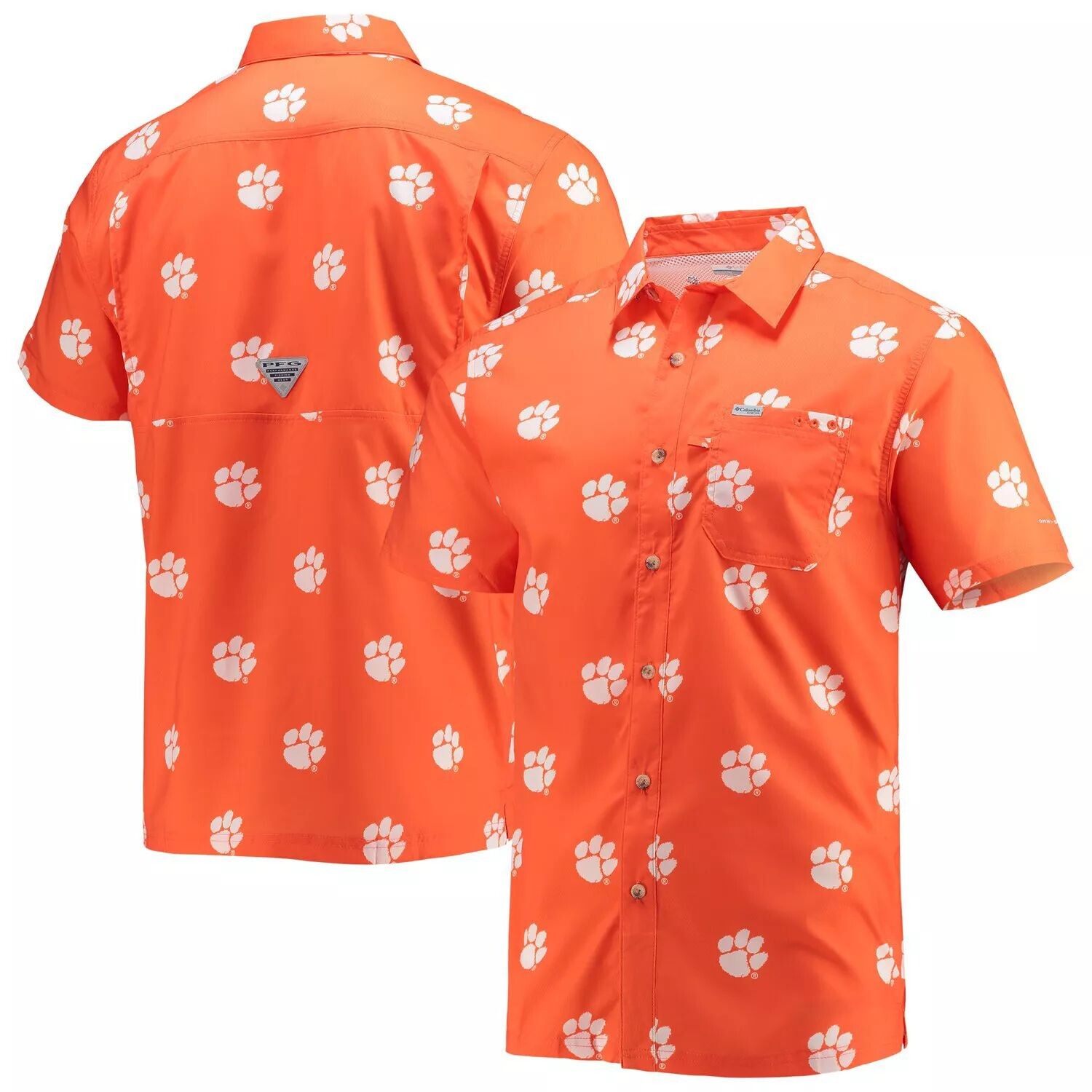 Мужская рубашка на пуговицах Columbia Orange Clemson Tigers Super Slack Tide Omni-Shade
Мужская рубашка на пуговицах Columbia Orange Clemson Tigers Super Slack Tide Omni-Shade