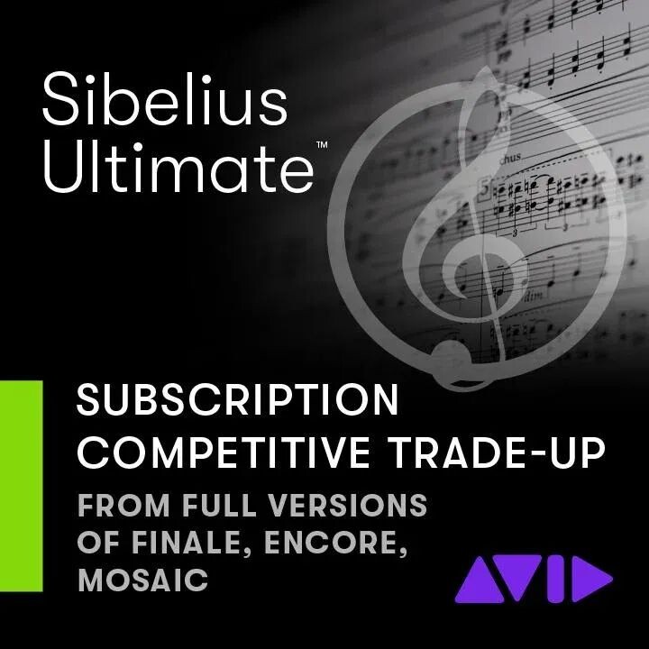 Подписка на Avid Sibelius Ultimate на 1 год, перекрестная версия Finale, Encore, Mosaic или Notion (загрузить)
Подписка на Avid Sibelius Ultimate на 1 год, перекрестная версия Finale, Encore, Mosaic или Notion (загрузить)
