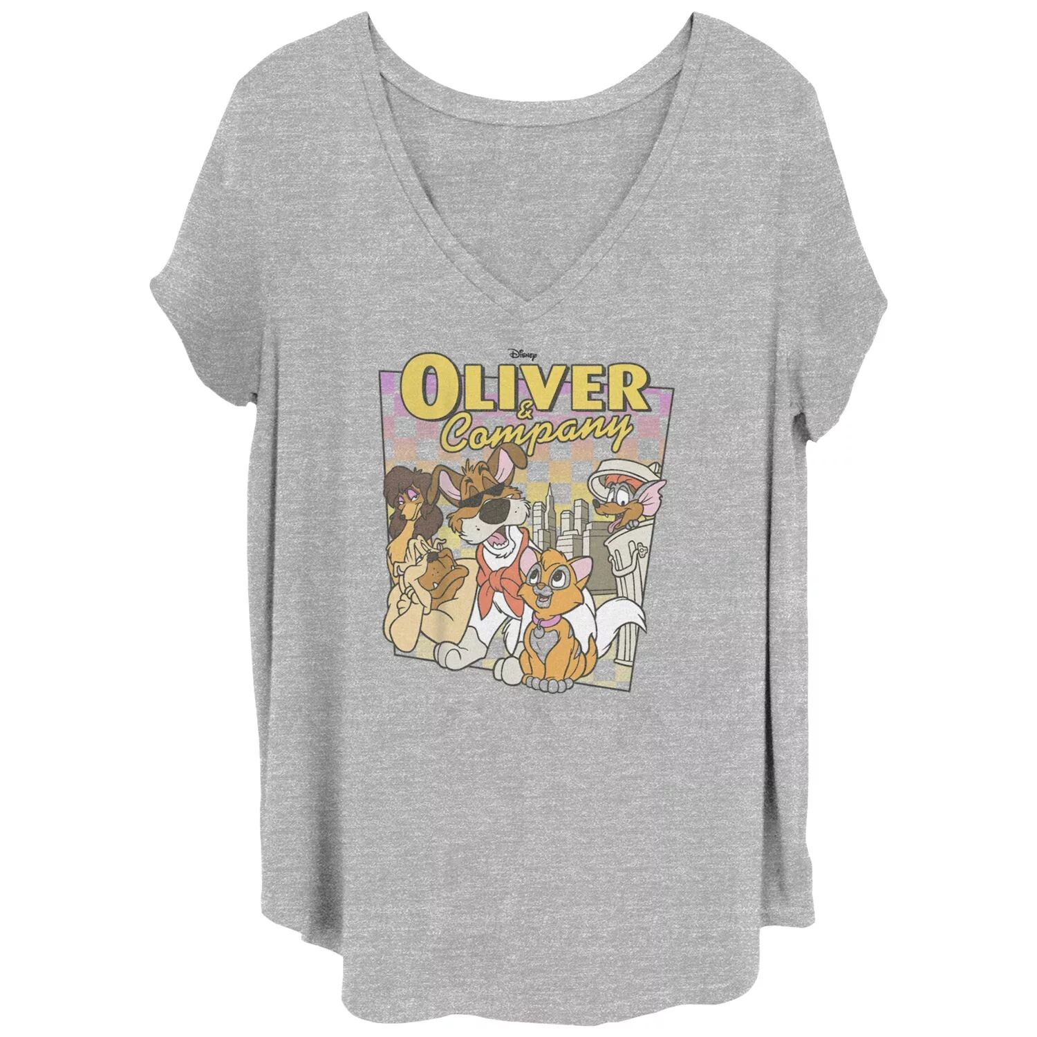 Футболка Disney's Oliver & Company Juniors Plus с клетчатым плакатом и V-образным вырезом с рисунком Disney
Футболка Disney's Oliver & Company Juniors Plus с клетчатым плакатом и V-образным вырезом с рисунком Disney