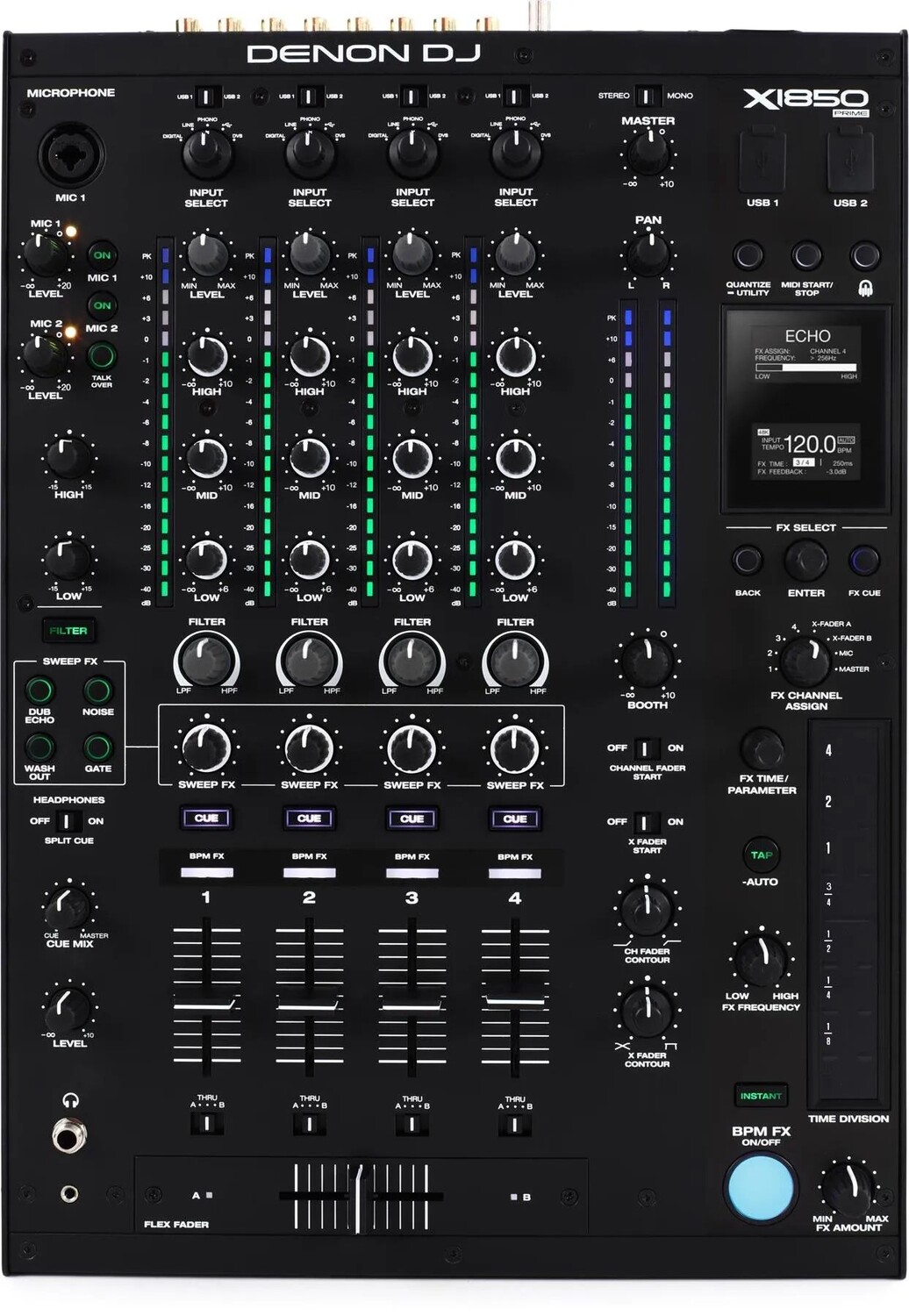 Denon DJ X1850 Prime 4-канальный DJ-микшер с эффектами и совместимостью с Serato
Denon DJ X1850 Prime 4-канальный DJ-микшер с эффектами и совместимостью с Serato