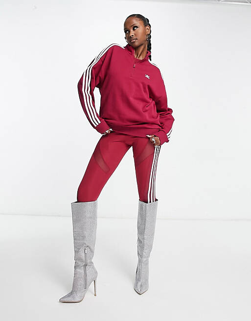 Темно-бордовый флисовый флис на молнии adidas Originals 'center stage' в четверть, Красный
Темно-бордовый флисовый флис на молнии adidas Originals 'center stage' в четверть, Красный