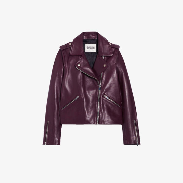 Узкая кожаная байкерская куртка Cuzia с острым воротником Claudie Pierlot, цвет rouges
Узкая кожаная байкерская куртка Cuzia с острым воротником Claudie Pierlot, цвет rouges