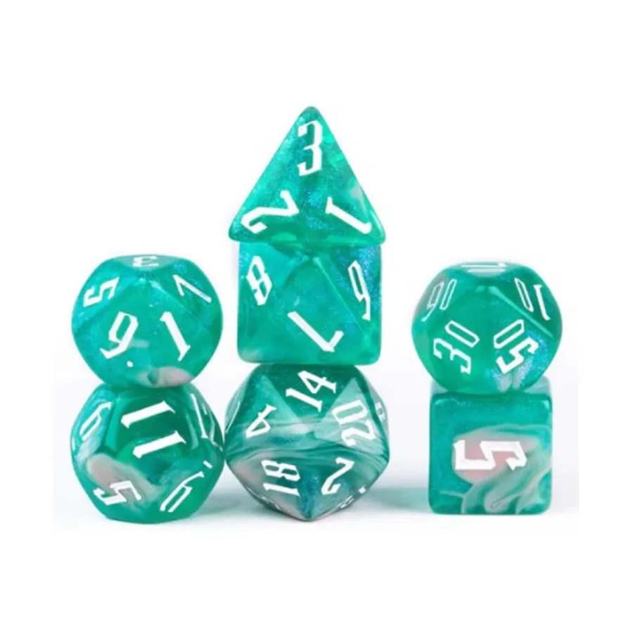 Набор Poly — Magician's Wave с белым (7), Dice Sets - Resin/Acrylic - Blue, Green, & Purple (Foam Brain Games)
Набор Poly — Magician's Wave с белым (7), Dice Sets - Resin/Acrylic - Blue, Green, & Purple (Foam Brain Games)