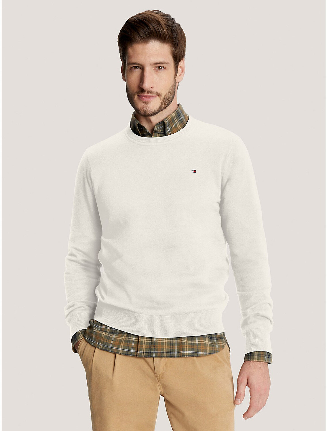 Мужской свитер с круглым вырезом и логотипом Tommy Hilfiger, цвет Weathered White
Мужской свитер с круглым вырезом и логотипом Tommy Hilfiger, цвет Weathered White
