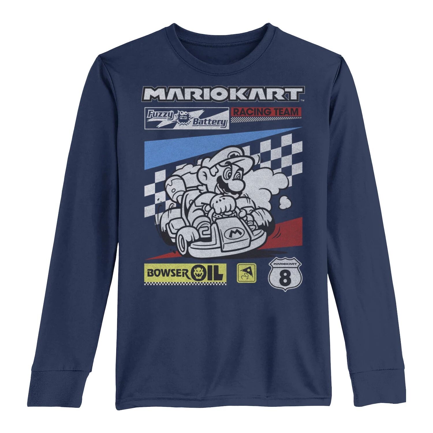 Футболка с длинными рукавами и графическим рисунком Mario Kart Racing Team для мальчиков 8–20 лет Licensed Character
Футболка с длинными рукавами и графическим рисунком Mario Kart Racing Team для мальчиков 8–20 лет Licensed Character