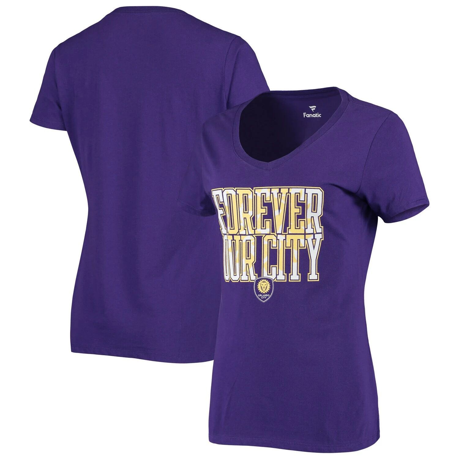 Женская фиолетовая футболка Fanatics Orlando City SC Forever City с v-образным вырезом Fanatics
Женская фиолетовая футболка Fanatics Orlando City SC Forever City с v-образным вырезом Fanatics