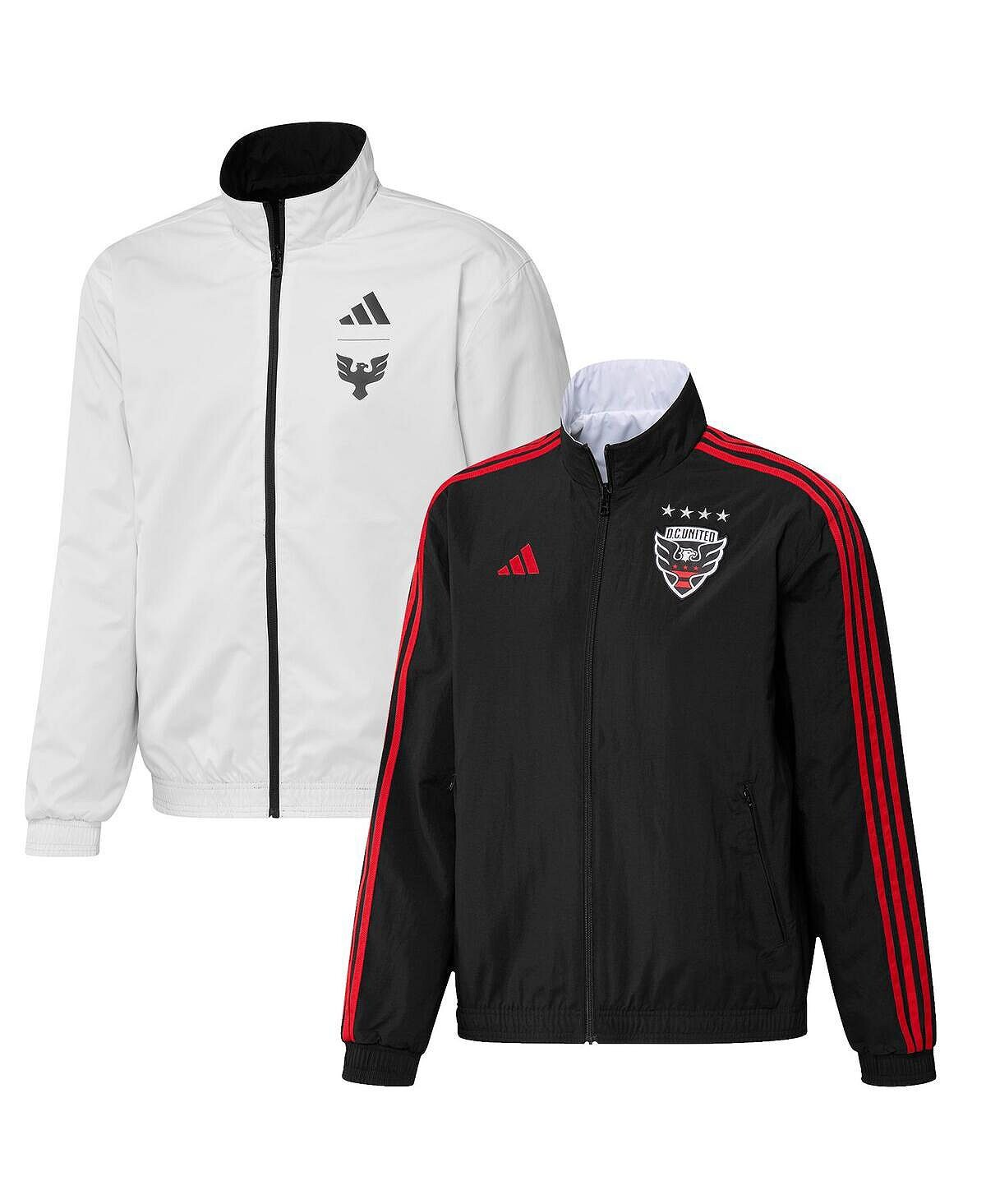 Мужская черно-белая двусторонняя командная куртка DC United 2023 On-Field Anthem с молнией во всю длину adidas, Черный
Мужская черно-белая двусторонняя командная куртка DC United 2023 On-Field Anthem с молнией во всю длину adidas, Черный