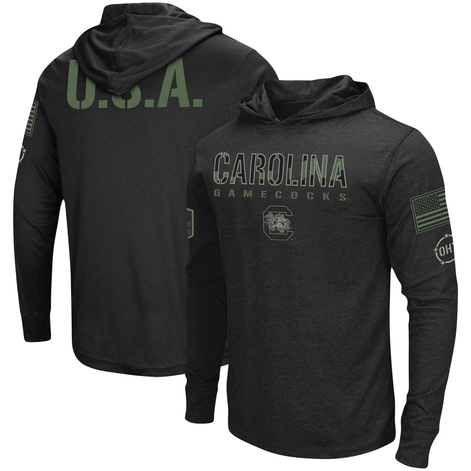 Мужская черная футболка с длинным рукавом и капюшоном South Carolina Gamecocks OHT Military Appreciation Colosseum, Черный
Мужская черная футболка с длинным рукавом и капюшоном South Carolina Gamecocks OHT Military Appreciation Colosseum, Черный