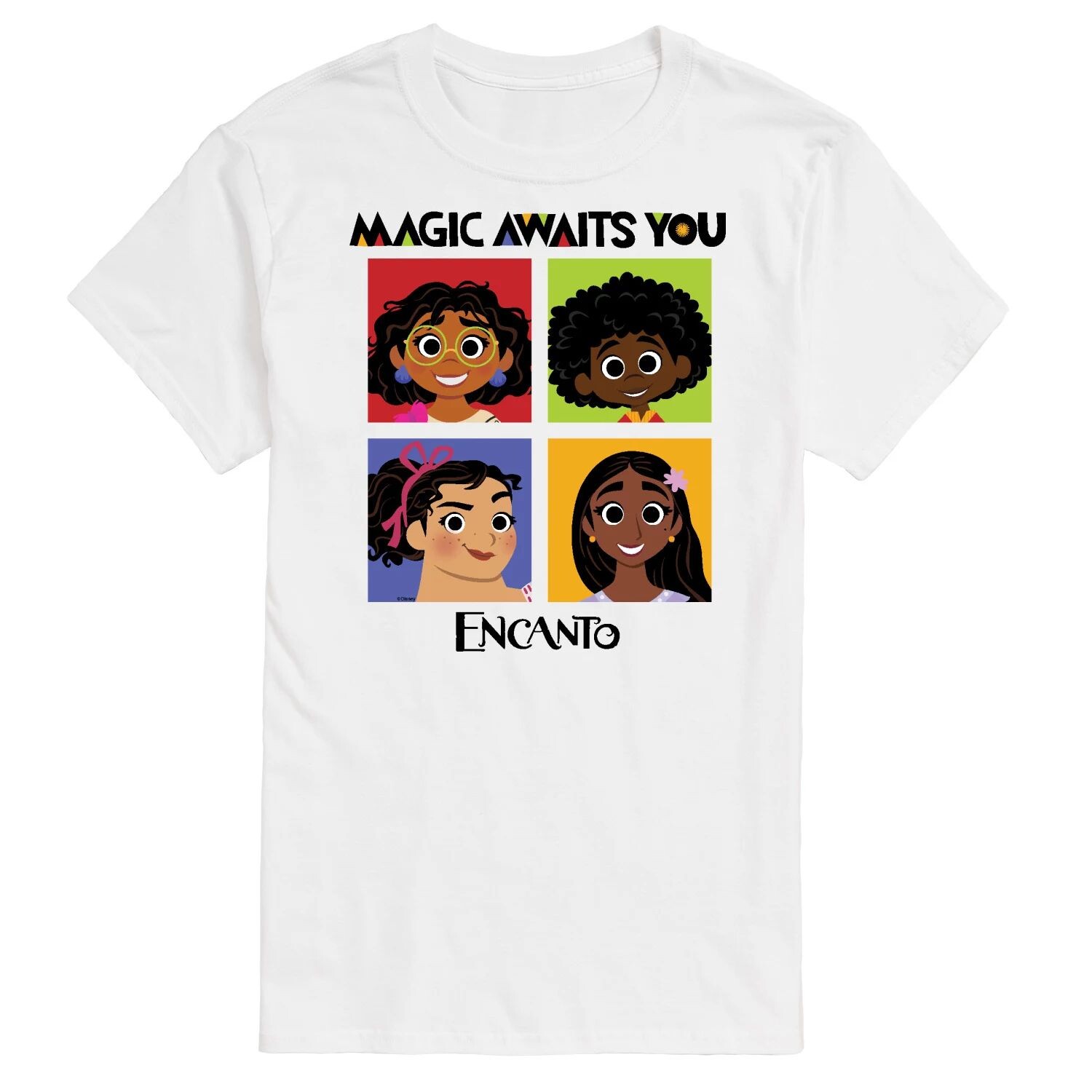 Мужская футболка Disney's Encanto Magic Awaits с графическим рисунком Licensed Character
Мужская футболка Disney's Encanto Magic Awaits с графическим рисунком Licensed Character