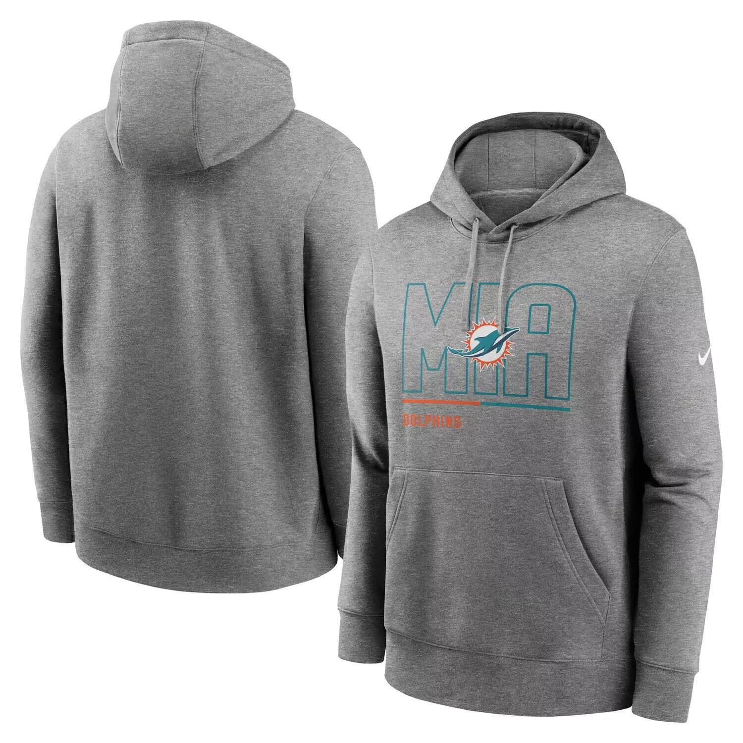 Мужской флисовый пуловер с капюшоном серого цвета Miami Dolphins City Code Club Nike, Серый
Мужской флисовый пуловер с капюшоном серого цвета Miami Dolphins City Code Club Nike, Серый