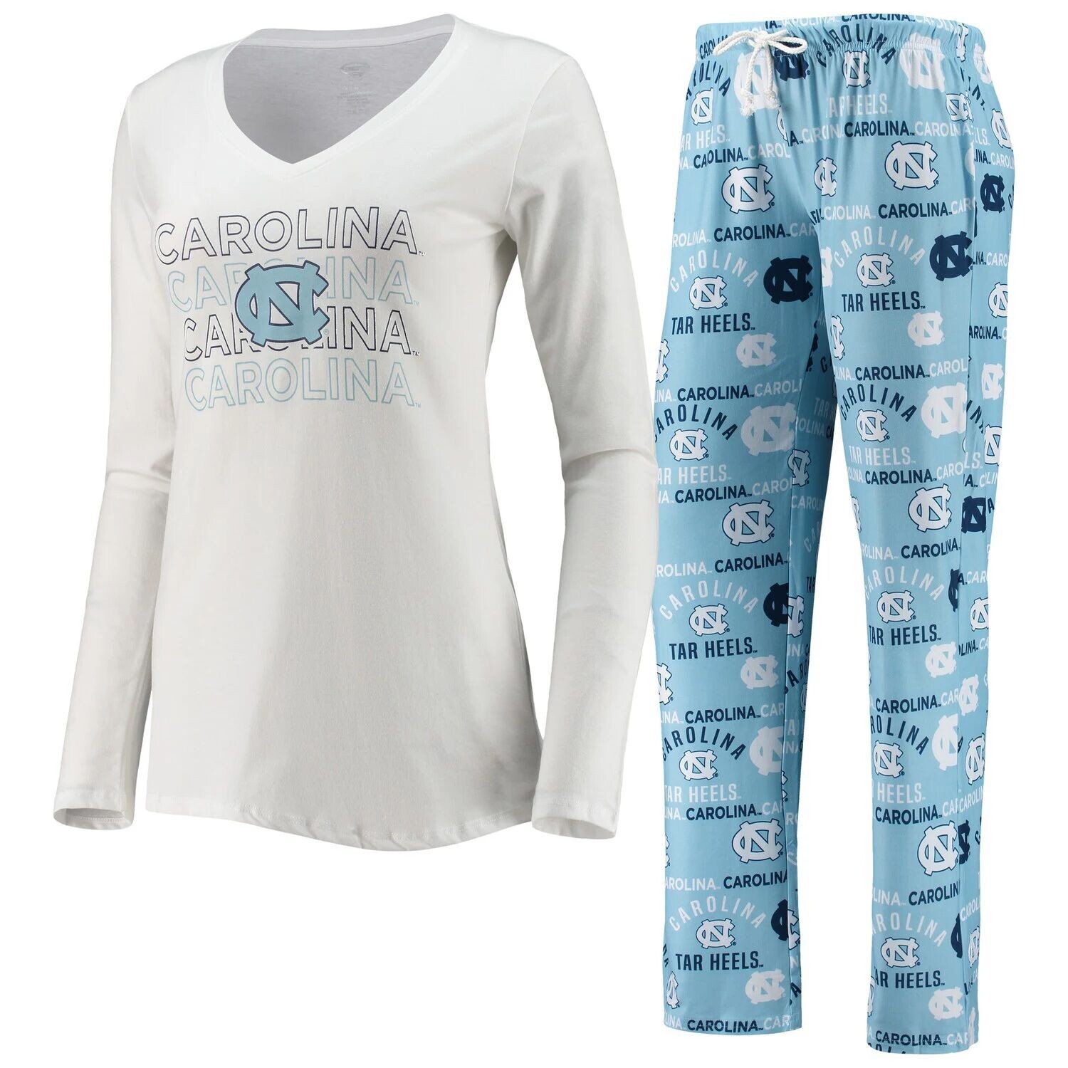 Женские комплекты для сна с длинными рукавами и брюками Concepts Sport Carolina синего/белого цвета North Carolina Tar Heels
Женские комплекты для сна с длинными рукавами и брюками Concepts Sport Carolina синего/белого цвета North Carolina Tar Heels