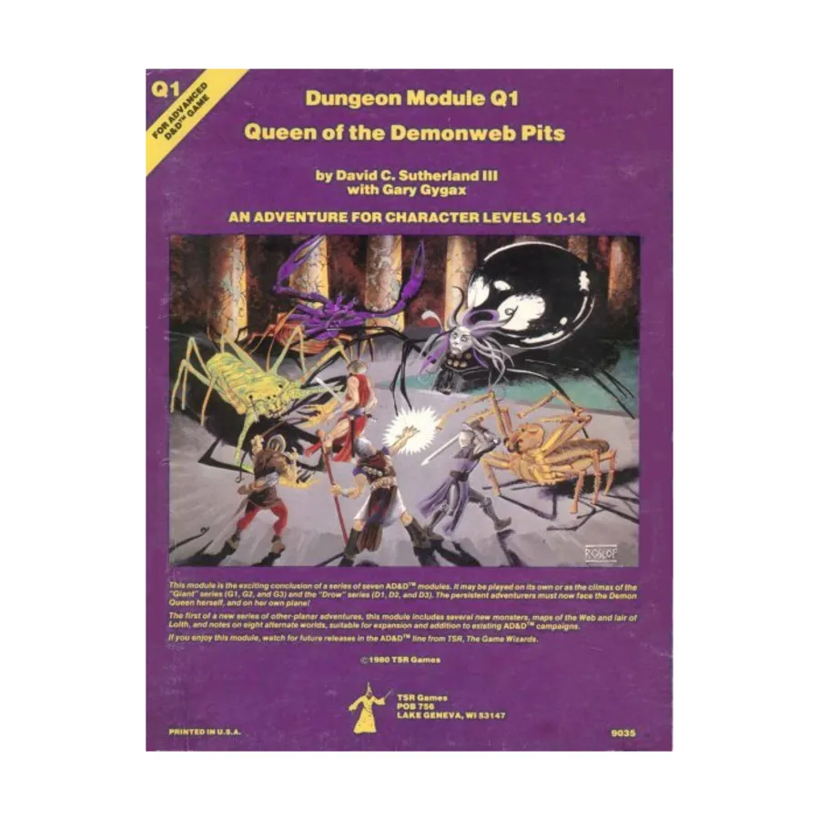 Модуль Queen of the Demonweb Pits (1st Printing), Advanced Dungeons & Dragons (1st Edition) - Modules & Adventures - D, G & Q Series
Модуль Queen of the Demonweb Pits (1st Printing), Advanced Dungeons & Dragons (1st Edition) - Modules & Adventures - D, G & Q Series