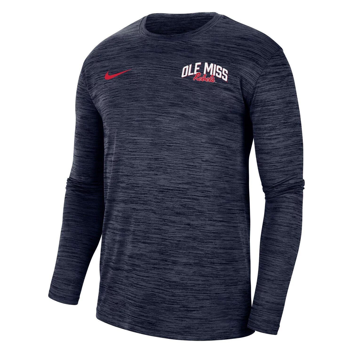 Мужская темно-синяя футболка с длинным рукавом Nike Ole Miss Rebels Velocity Sideline Performance Space-Dye, Синий
Мужская темно-синяя футболка с длинным рукавом Nike Ole Miss Rebels Velocity Sideline Performance Space-Dye, Синий