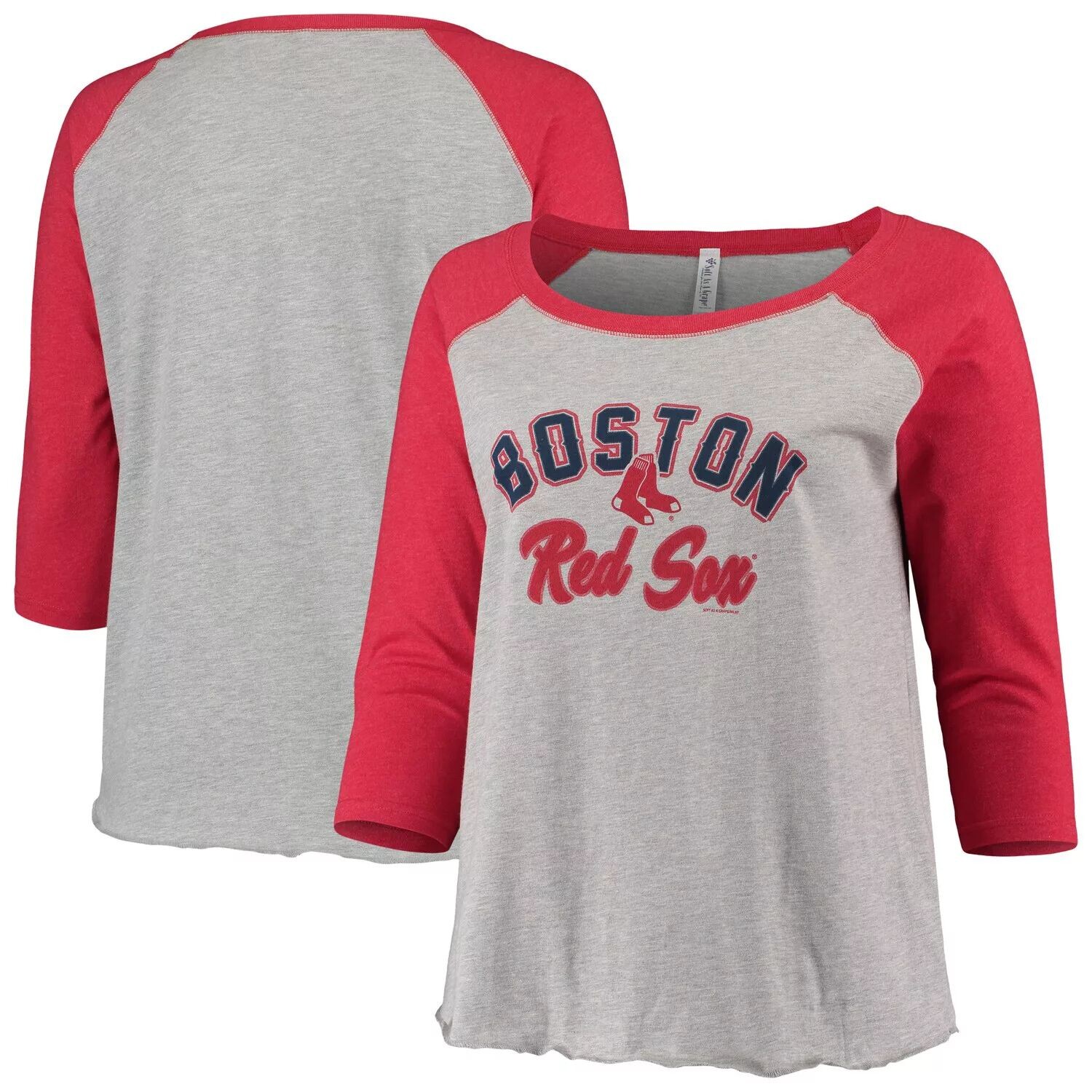 Женская мягкая, как виноград, серая/красная футболка Boston Red Sox с бейсбольным регланом больших размеров и рукавами 3/4, Красный
Женская мягкая, как виноград, серая/красная футболка Boston Red Sox с бейсбольным регланом больших размеров и рукавами 3/4, Красный