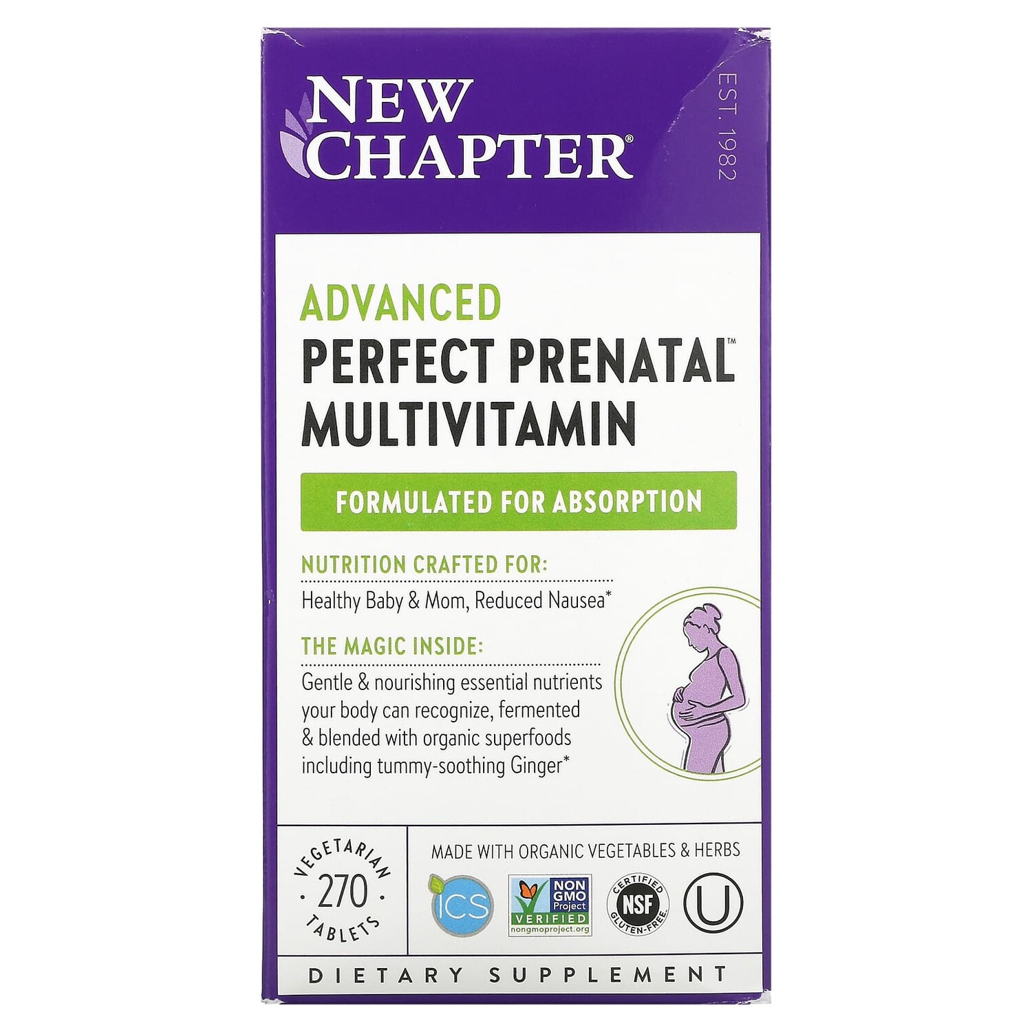Perfect Prenatal, мультивитаминный комплекс для беременных, 270 вегетарианских таблеток, New Chapter
Perfect Prenatal, мультивитаминный комплекс для беременных, 270 вегетарианских таблеток, New Chapter