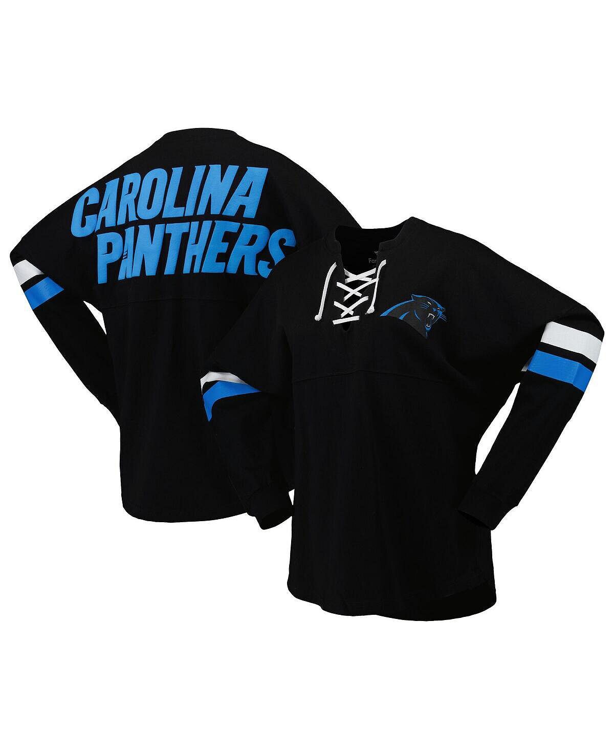 Женская фирменная черная футболка Carolina Panthers Spirit Jersey на шнуровке с v-образным вырезом и длинными рукавами Fanatics, черный
Женская фирменная черная футболка Carolina Panthers Spirit Jersey на шнуровке с v-образным вырезом и длинными рукавами Fanatics, черный