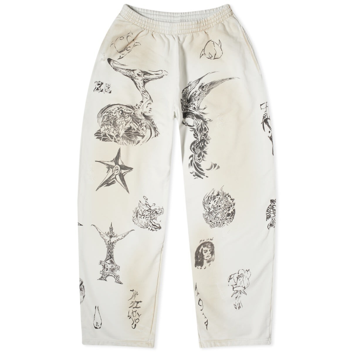 Спортивные брюки Balenciaga Tattoo Oversized Sweatpants, цвет Off White & Black
Спортивные брюки Balenciaga Tattoo Oversized Sweatpants, цвет Off White & Black