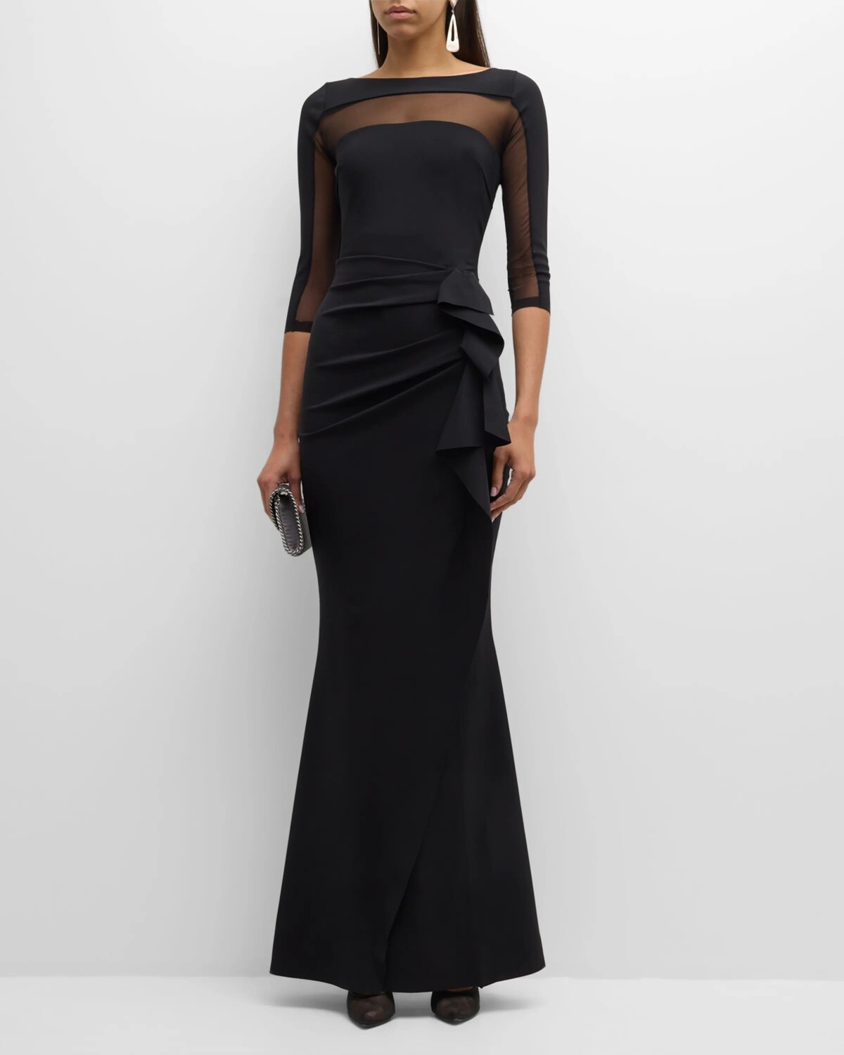 Платье русалки с драпировкой и иллюзией Chiara Boni La Petite Robe, цвет Black
Платье русалки с драпировкой и иллюзией Chiara Boni La Petite Robe, цвет Black