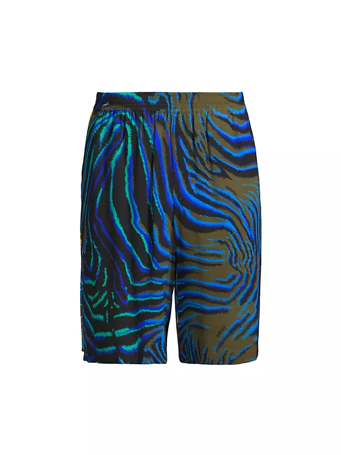 Шорты для плавания с принтом «Тигр и полевые цветы» Versace, цвет khaki multicolor
Шорты для плавания с принтом «Тигр и полевые цветы» Versace, цвет khaki multicolor