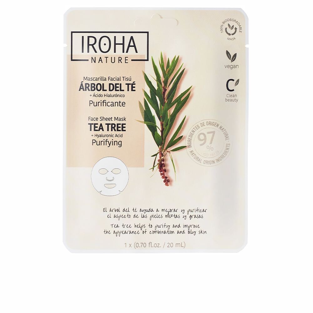 Маска для лица Mascarilla facial tisú purificante con árbol del té Iroha nature, 1 шт
Маска для лица Mascarilla facial tisú purificante con árbol del té Iroha nature, 1 шт