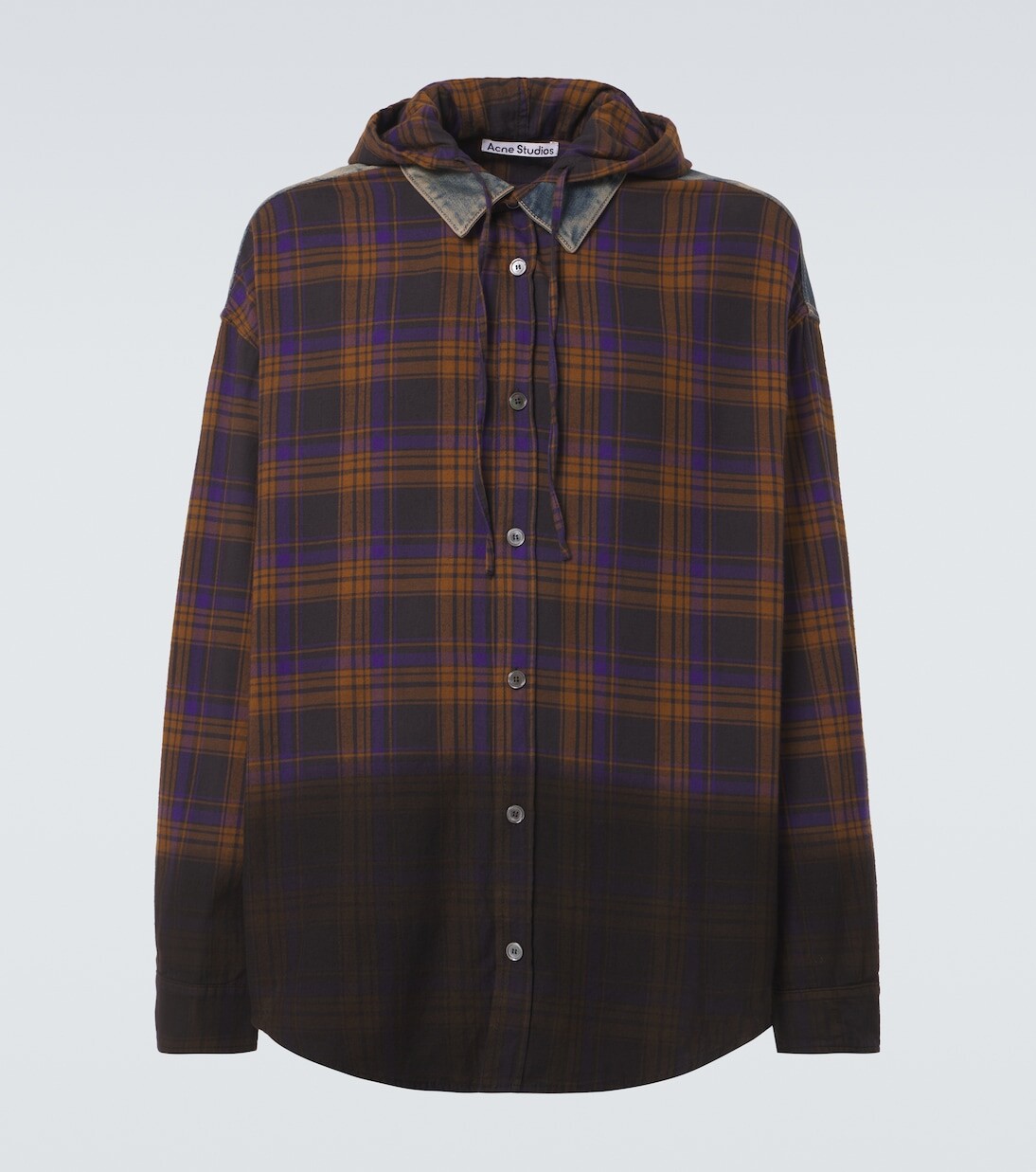 Рубашка из хлопчатобумажной фланели с вставками в клетку Acne Studios, цвет purple/brown
Рубашка из хлопчатобумажной фланели с вставками в клетку Acne Studios, цвет purple/brown