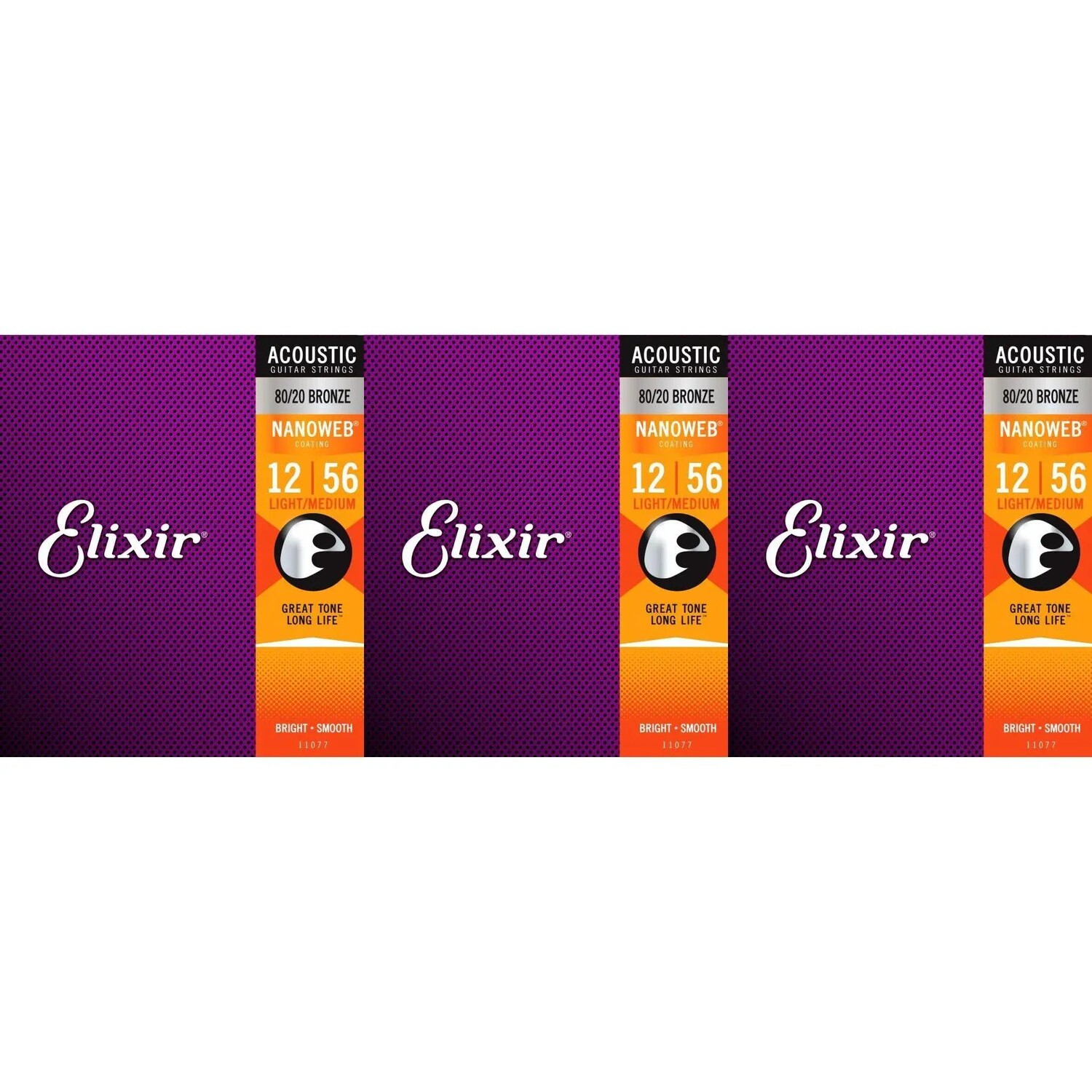 Elixir Strings 11077 Nanoweb 80/20 Струны для акустической гитары — .012-.056 Medium Light (3 шт.)
Elixir Strings 11077 Nanoweb 80/20 Струны для акустической гитары — .012-.056 Medium Light (3 шт.)