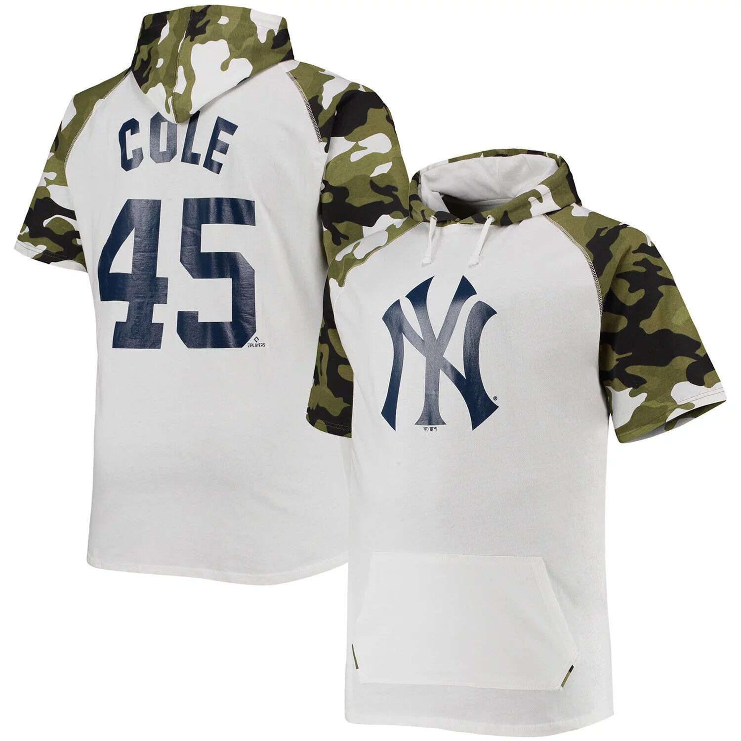 Мужская футболка с капюшоном Gerrit Cole White/Camo New York Yankees Big & Tall реглан
Мужская футболка с капюшоном Gerrit Cole White/Camo New York Yankees Big & Tall реглан