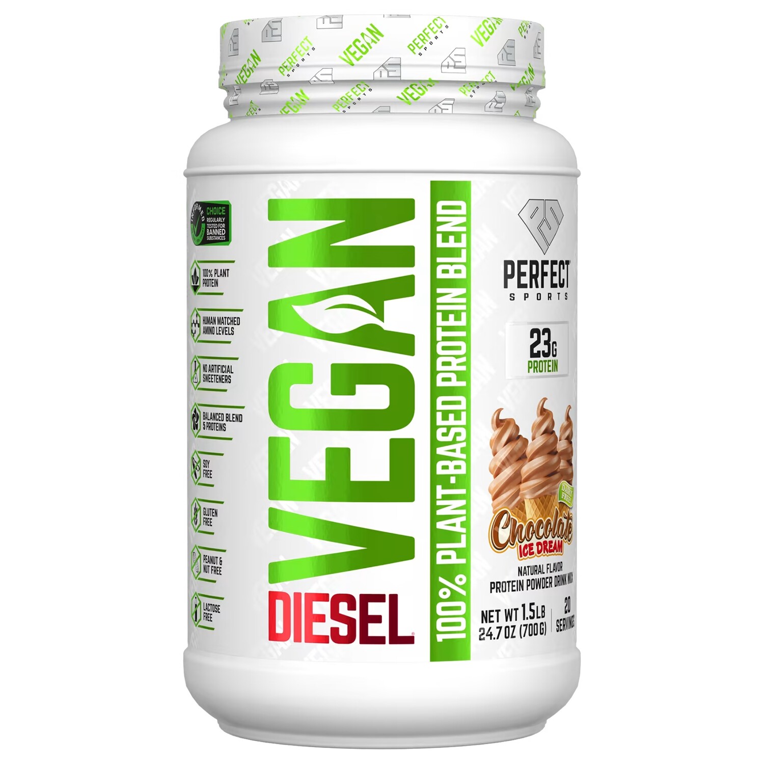 Протеиновый порошок Perfect Sports Vegan Diesel 1 белковая смесь на растительной основе шоколадное мороженое, 700г
Протеиновый порошок Perfect Sports Vegan Diesel 1 белковая смесь на растительной основе шоколадное мороженое, 700г