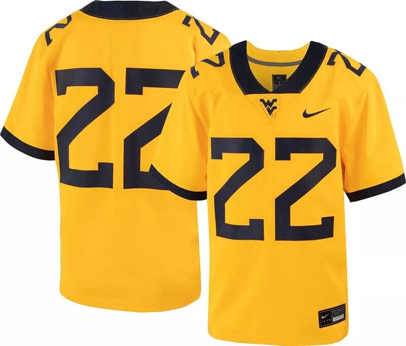 Nike Youth West Virginia Mountaineers #22 Золотое футбольное джерси неприкасаемых для игры
Nike Youth West Virginia Mountaineers #22 Золотое футбольное джерси неприкасаемых для игры
