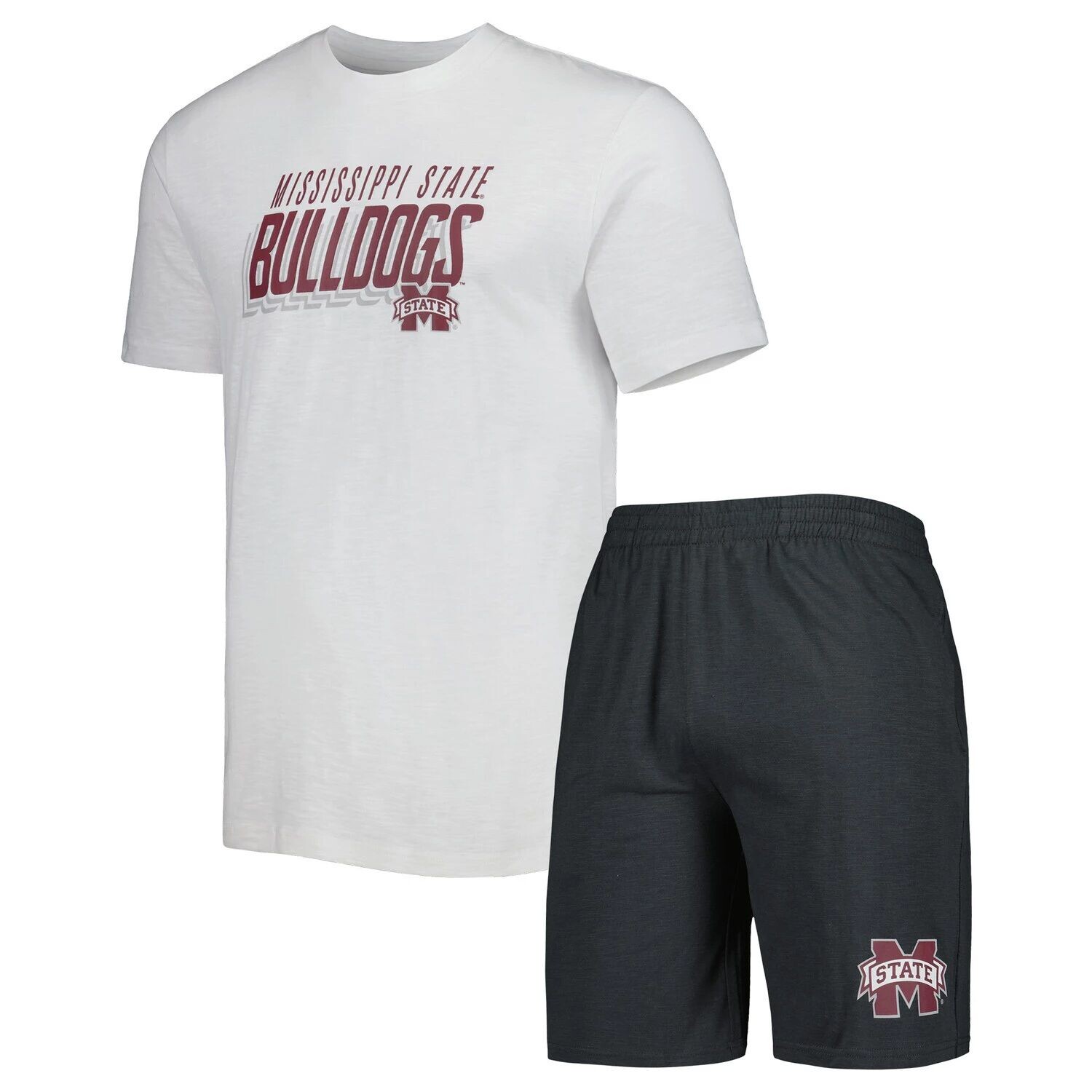 Мужской комплект футболки и шорт для мужчин Concepts Sport Charcoal/White Mississippi State Bulldogs Downfield
Мужской комплект футболки и шорт для мужчин Concepts Sport Charcoal/White Mississippi State Bulldogs Downfield