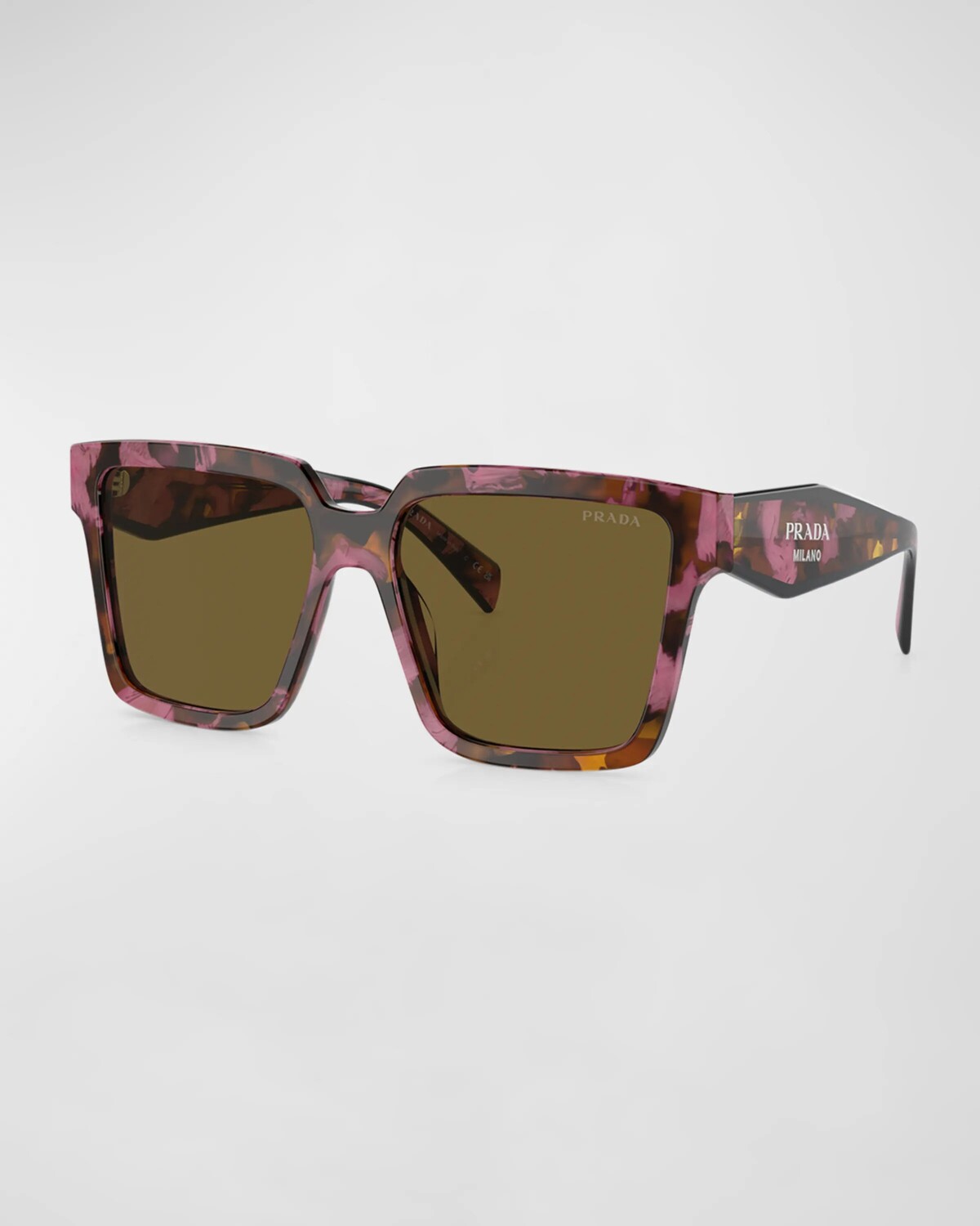 Квадратные солнцезащитные очки из ацетата и пластика с узором Prada, цвет Dark Brown
Квадратные солнцезащитные очки из ацетата и пластика с узором Prada, цвет Dark Brown