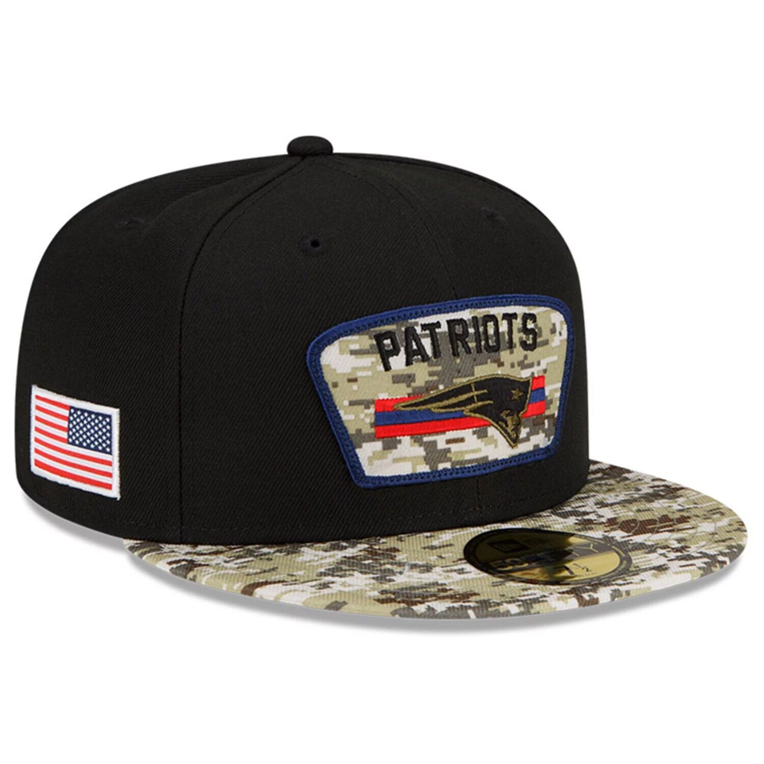 Мужская облегающая шляпа New Era Black/Camo New England Patriots 2021 Salute To Service 59FIFTY
Мужская облегающая шляпа New Era Black/Camo New England Patriots 2021 Salute To Service 59FIFTY