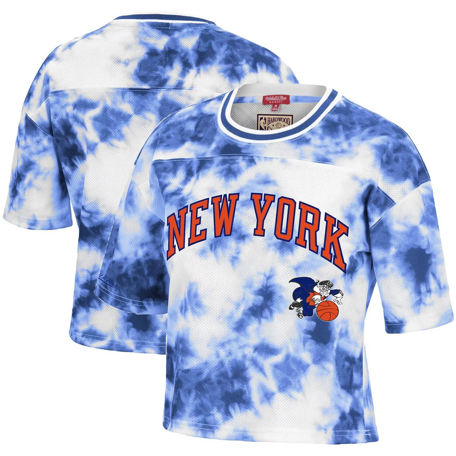 Женская укороченная футболка Mitchell & Ness синего/белого цвета New York Knicks Hardwood Classics Tie-Dye, Синий
Женская укороченная футболка Mitchell & Ness синего/белого цвета New York Knicks Hardwood Classics Tie-Dye, Синий