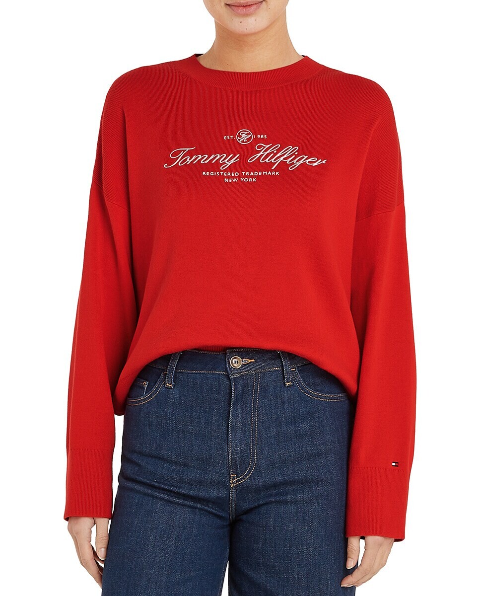 Женский свитер с круглым вырезом и длинными рукавами Tommy Hilfiger, красный
Женский свитер с круглым вырезом и длинными рукавами Tommy Hilfiger, красный